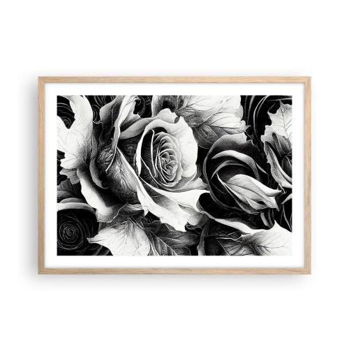 Plakat i ramme af lyst egetræ - Altid dronning - 70x50 cm