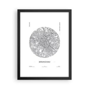 Plakat i sort ramme - Birminghams anatomi - 30x40 cm