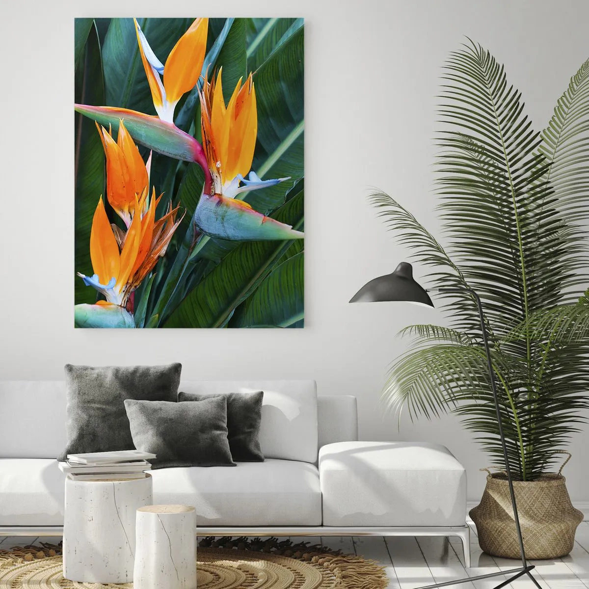 Billede på glas - Er det en blomst eller er det en fugl? - 70x100 cm