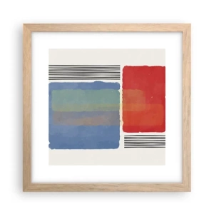 Plakat i ramme af lyst egetræ - Geometriens ånd og bogstav - 30x30 cm