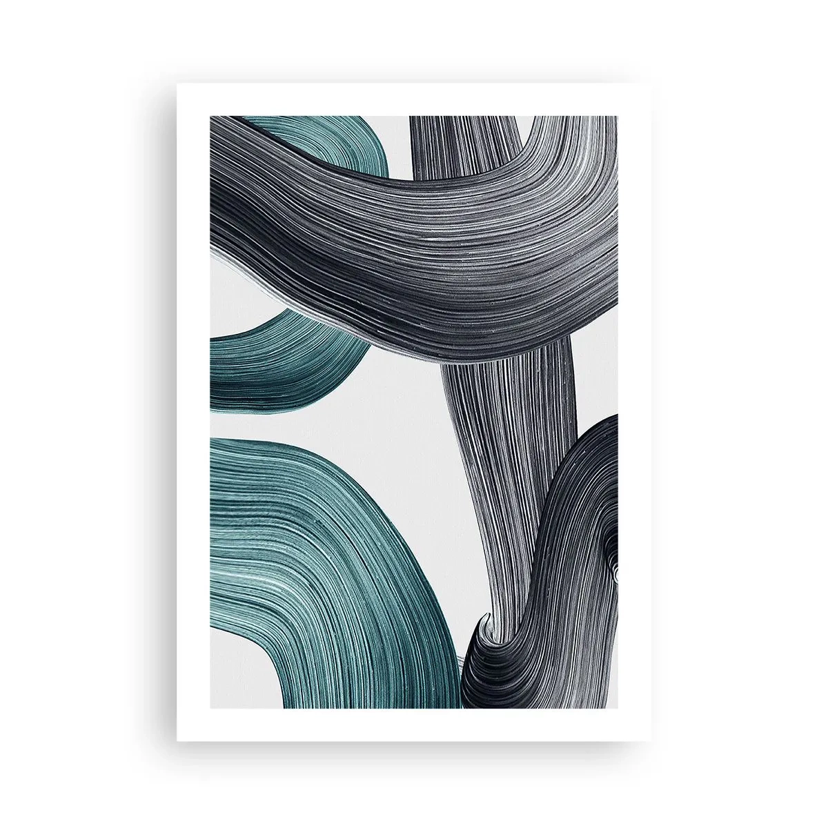 Plakat - Smaragdgrønne og sorte stier - 50x70 cm