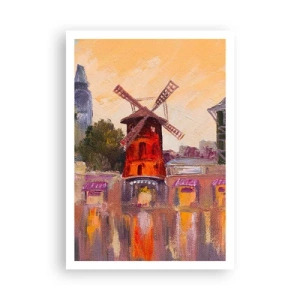 Plakat - Parisiske ikoner - Moulin Rouge - 70x100 cm
