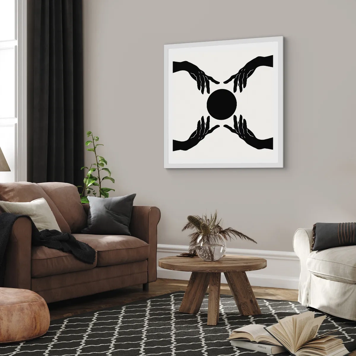 Plakat i hvid ramme - Et hemmeligt tegn - 50x50 cm