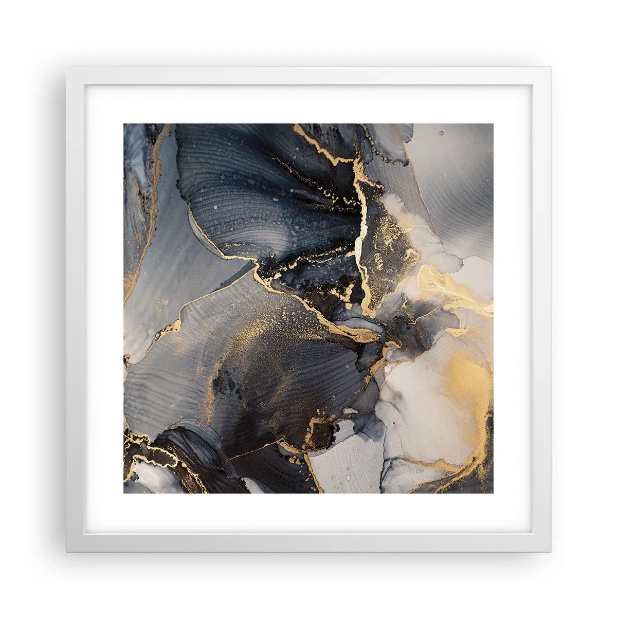 Plakat i hvid ramme - Livet af sten - 40x40 cm