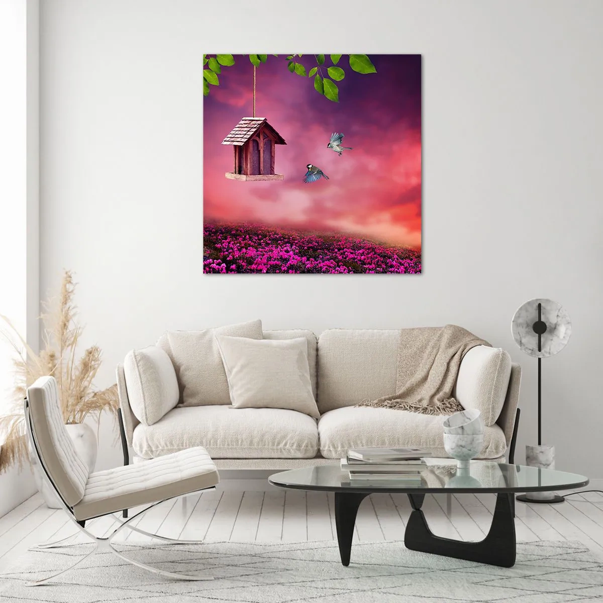 Billede på glas - Invitation til middag - 70x70 cm
