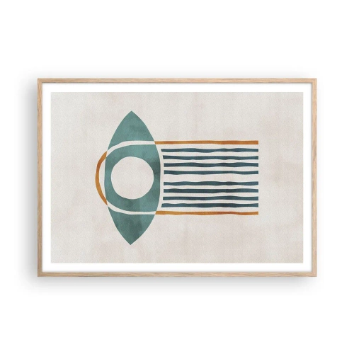Plakat i ramme af lyst egetræ - Tegn og ritualer - 100x70 cm
