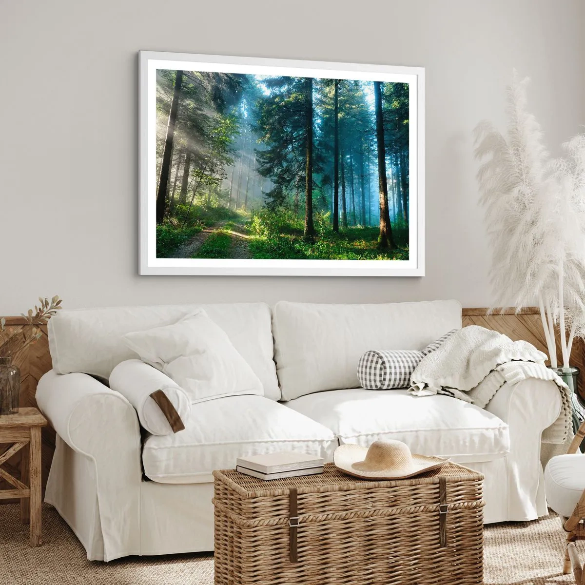 Plakat i hvid ramme - Strålende om morgenen - 70x50 cm