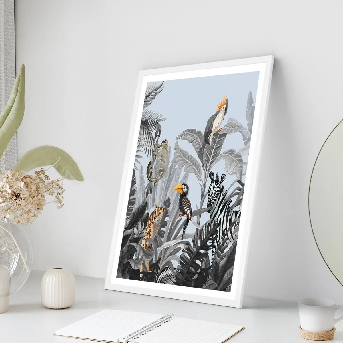 Plakat i hvid ramme - En afrikansk fabel - 50x70 cm