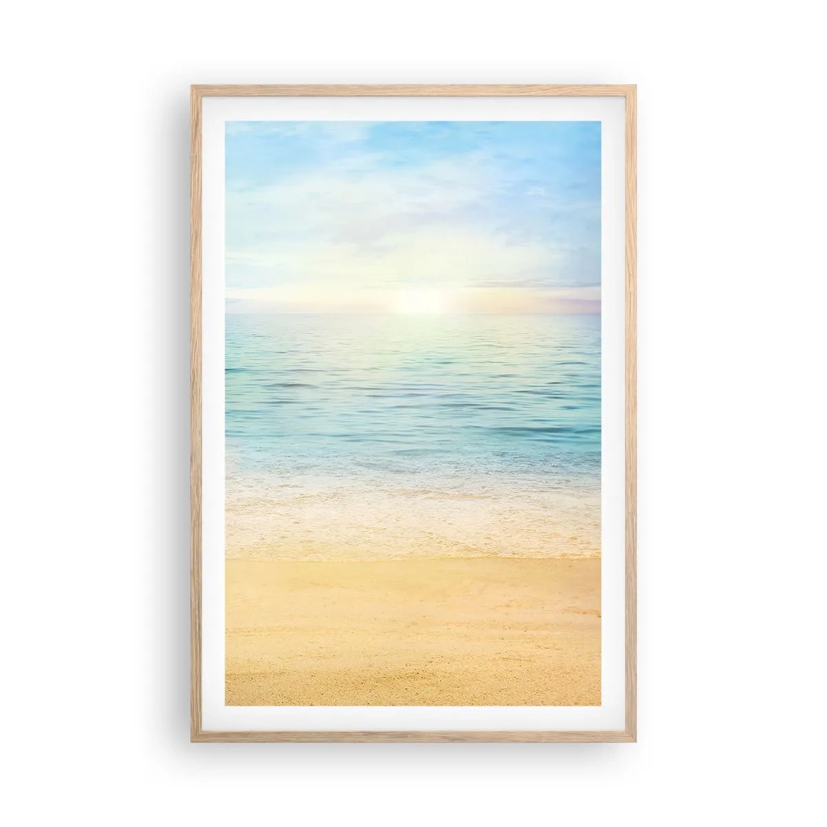 Plakat i ramme af lyst egetræ - Det store blå - 61x91 cm