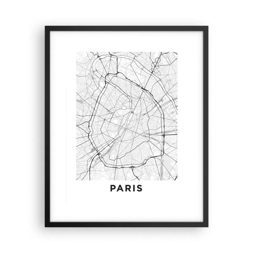 Plakat i sort ramme - Paris' blomst - 40x50 cm