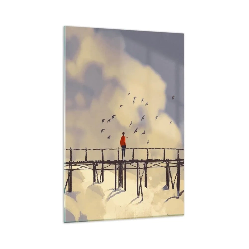 Billede på glas - Blå længsel - 80x120 cm