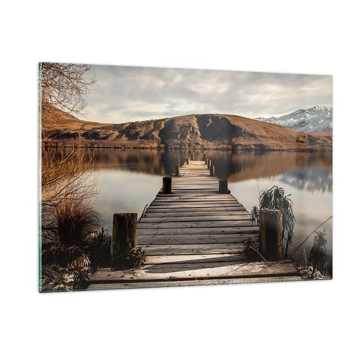 Billede på glas - Et landskab i stilhed - 120x80 cm