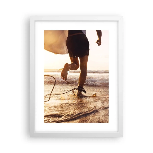 Plakat i hvid ramme - For at møde bølgen - 30x40 cm