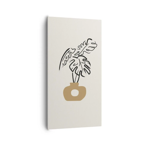 Lærredstryk - Billede på lærred - Monstera - udsmykning af huset - 65x120 cm