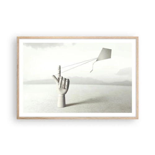 Plakat i ramme af lyst egetræ - Styrkeprøve - 91x61 cm