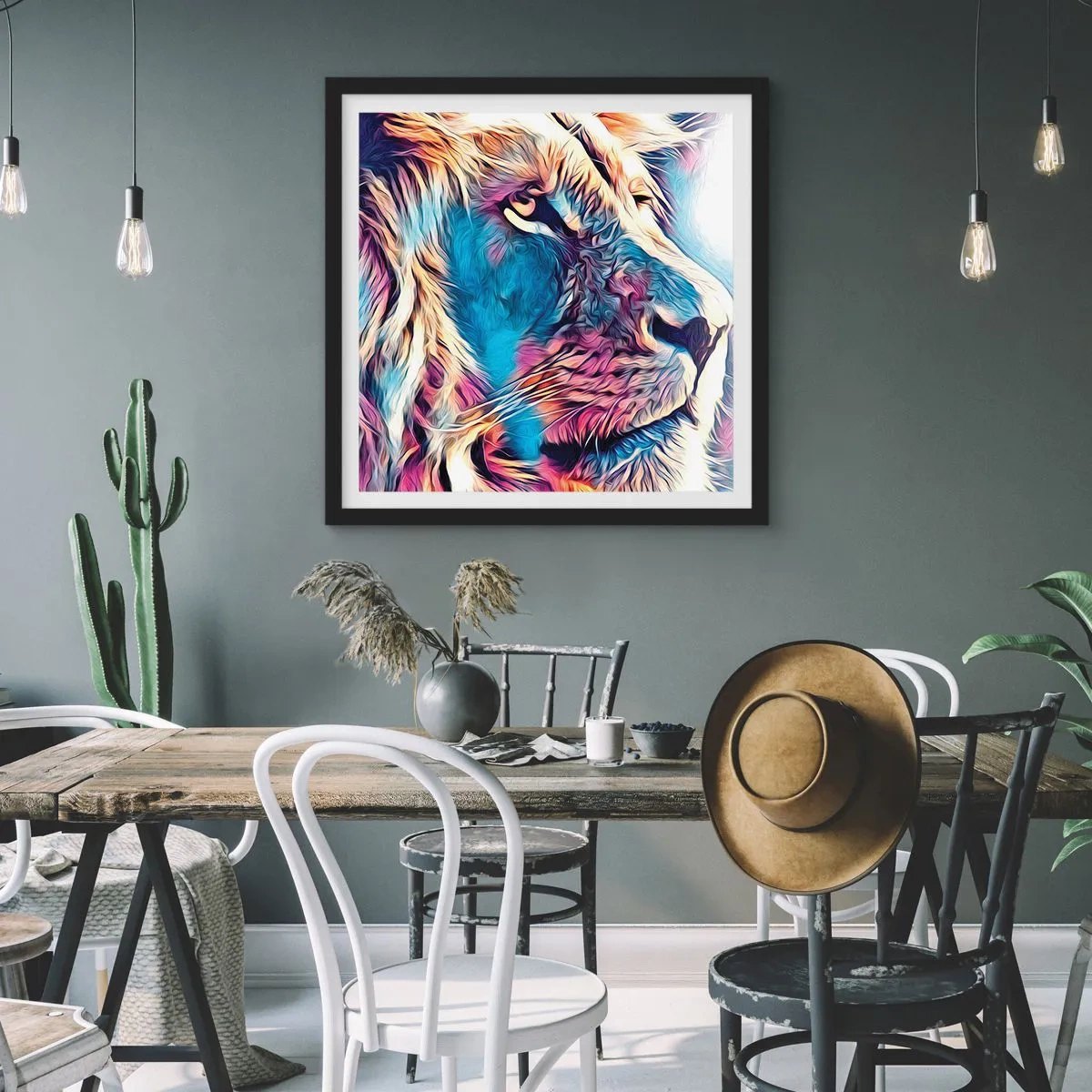 Plakat i sort ramme - Naturens visdom - 40x40 cm