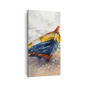 Lærredstryk - Billede på lærred - Hvile på stranden - 65x120 cm