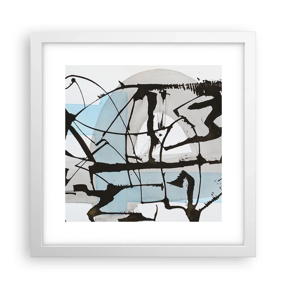 Plakat i hvid ramme - Ikke desto mindre blå - 30x30 cm