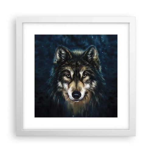 Plakat i hvid ramme - Alfa? Og omega - 30x30 cm