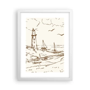 Plakat i hvid ramme - Oversigt over sommerminder - 30x40 cm