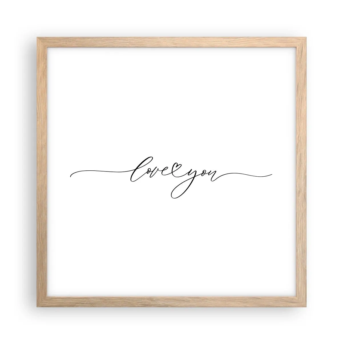 Plakat i ramme af lyst egetræ - Sort og hvid - 40x40 cm