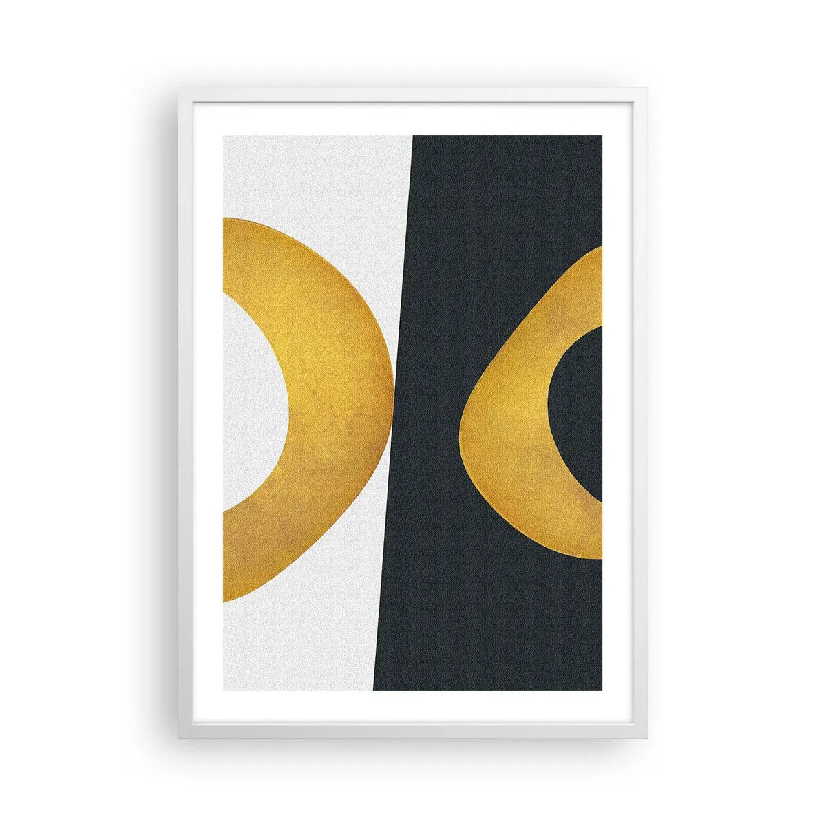 Plakat i hvid ramme - Først: guld - 50x70 cm