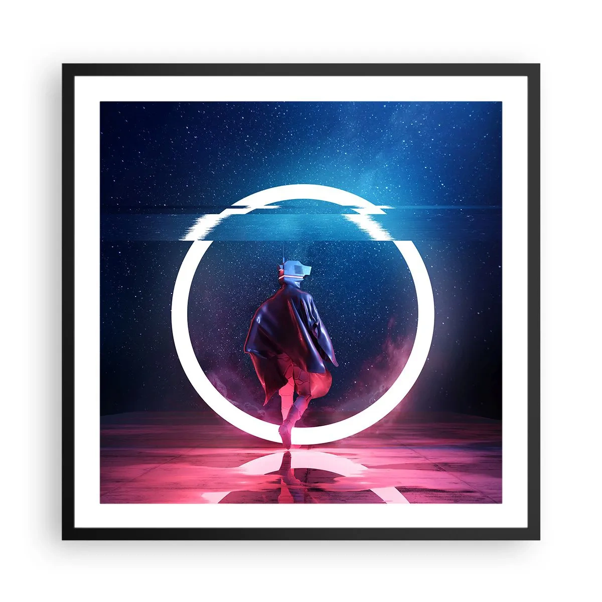 Plakat i sort ramme - Mellem verdener - 60x60 cm