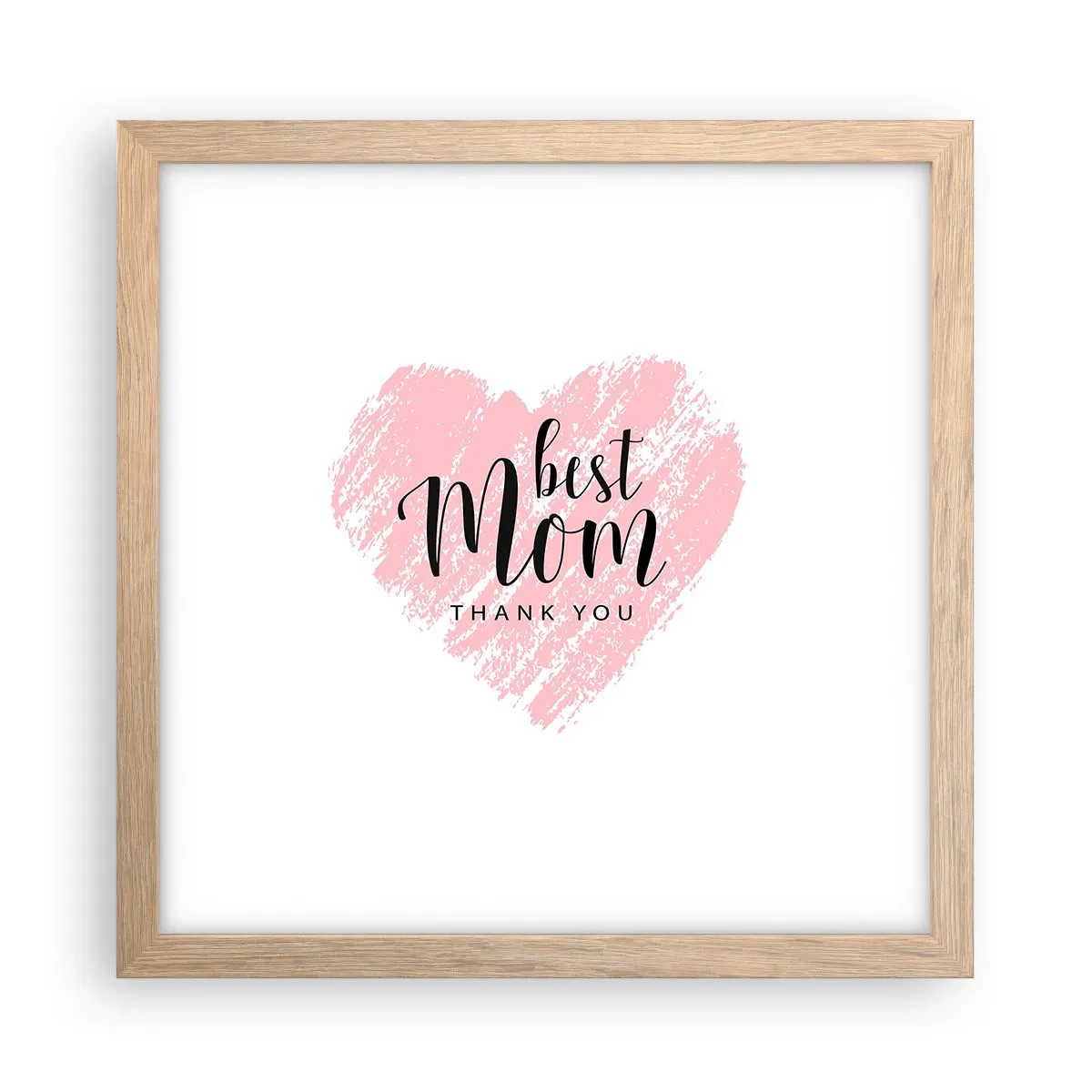 Plakat i ramme af lyst egetræ - Altid det rette øjeblik - 30x30 cm