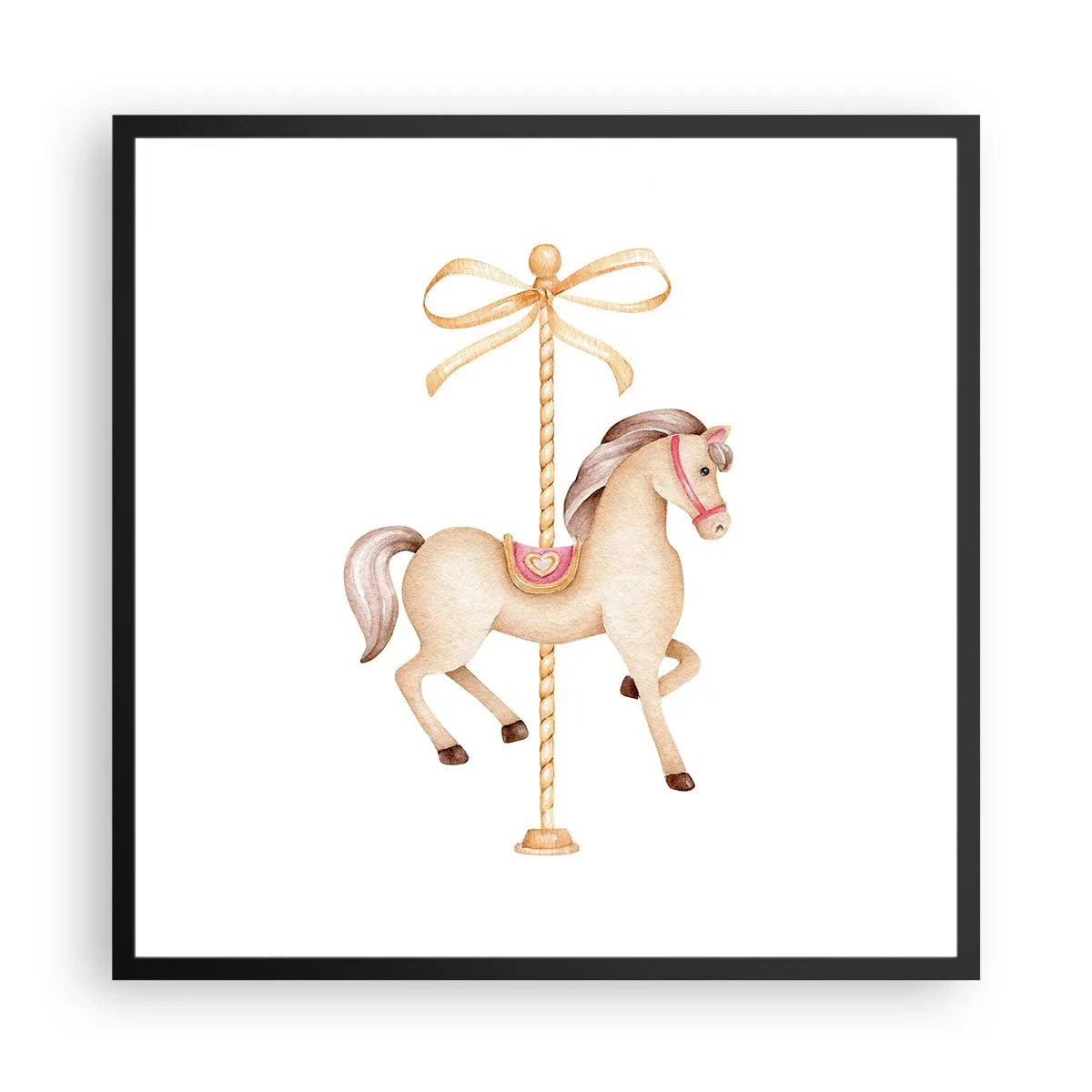 Plakat i sort ramme - Med et yndefuldt trav - 60x60 cm