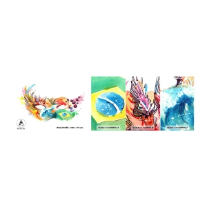 Fototapet Prøve Standard Eco - Brasilien byder velkommen med samba - Hætte, Karneval, Abstraktion - 100x30 cm