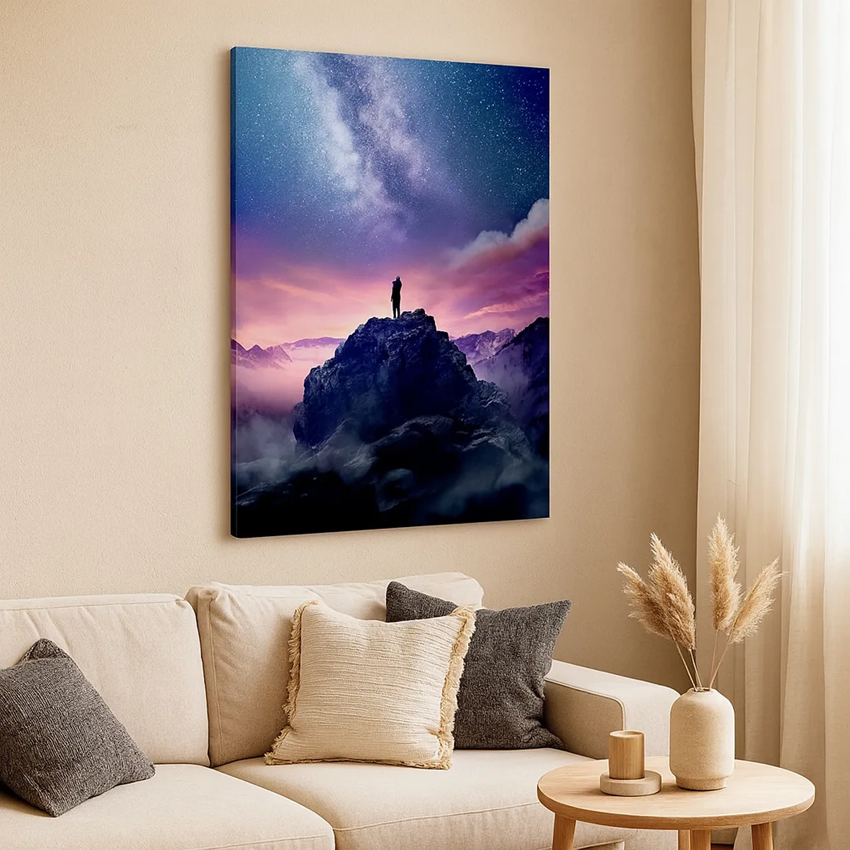 Lærredstryk - Billede på lærred - Og han følte liv - 50x70 cm