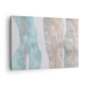 Lærredstryk - Billede på lærred - Abstrakte striber i pastelfarver - 70x50cm - En undersøgelse af intimitet - Moderne vægdekoration til stue og soveværelse ARTTOR