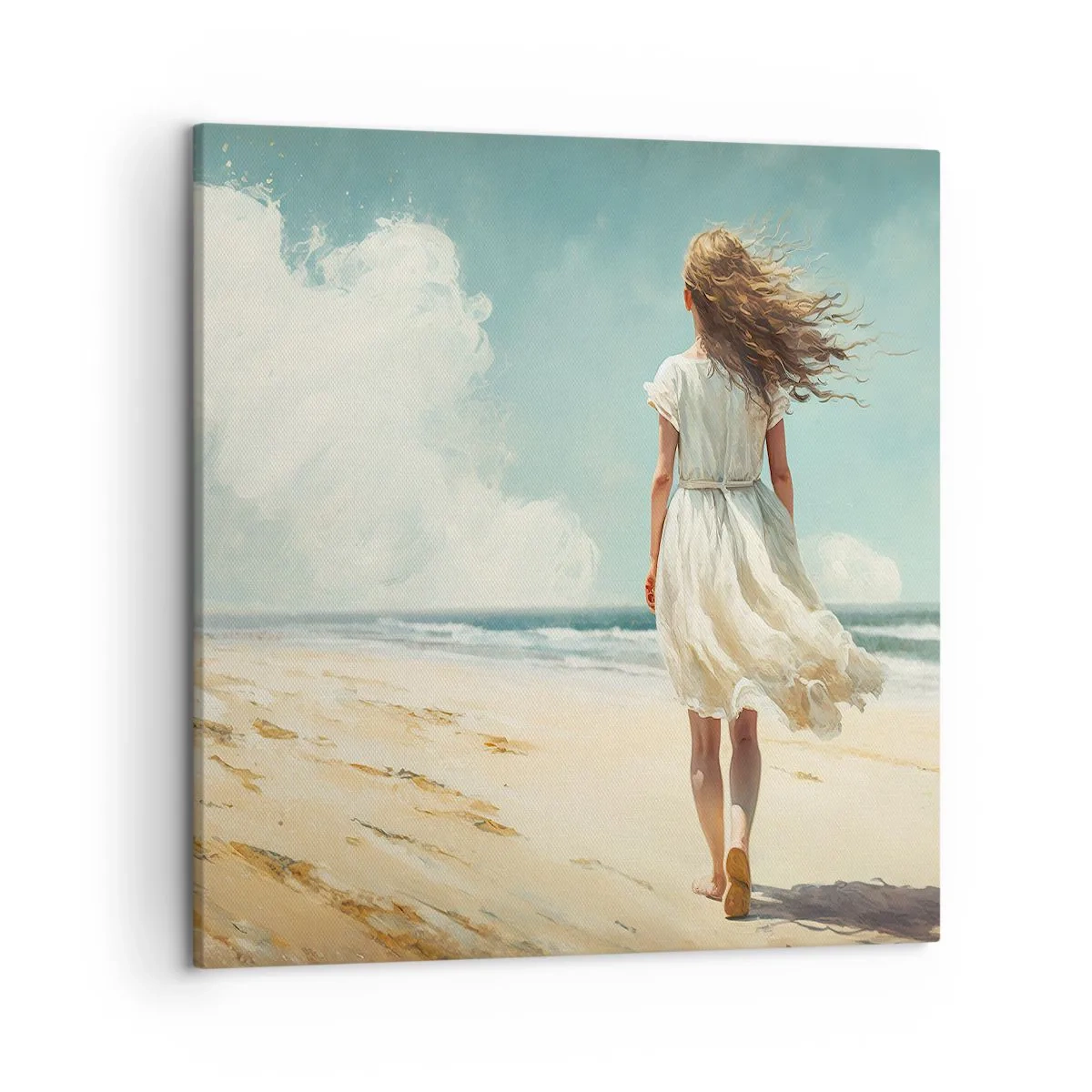 Lærredstryk - Billede på lærred - At møde solen og vinden - 50x50 cm