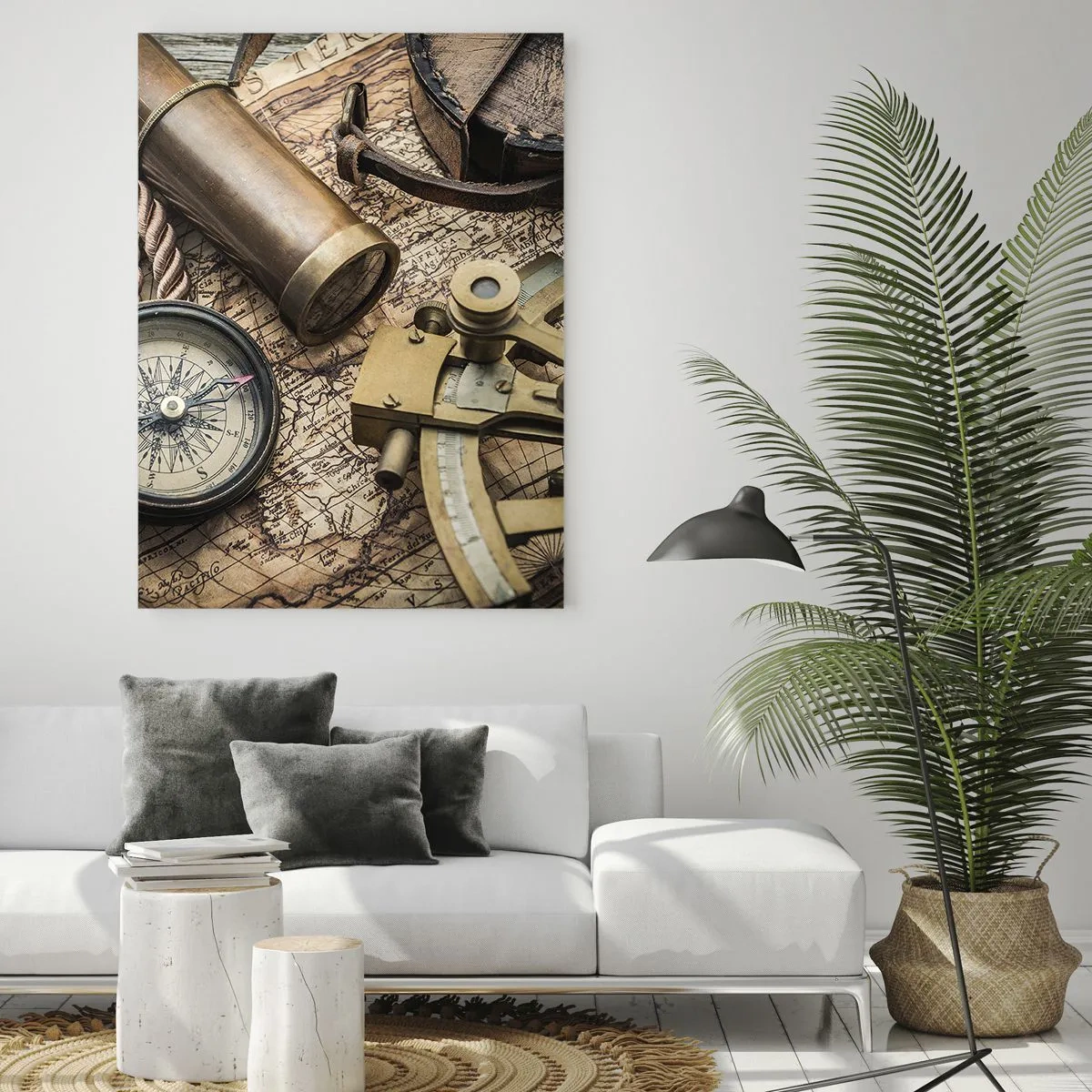 Billede på glas - Fastlægge kursen - 50x70 cm