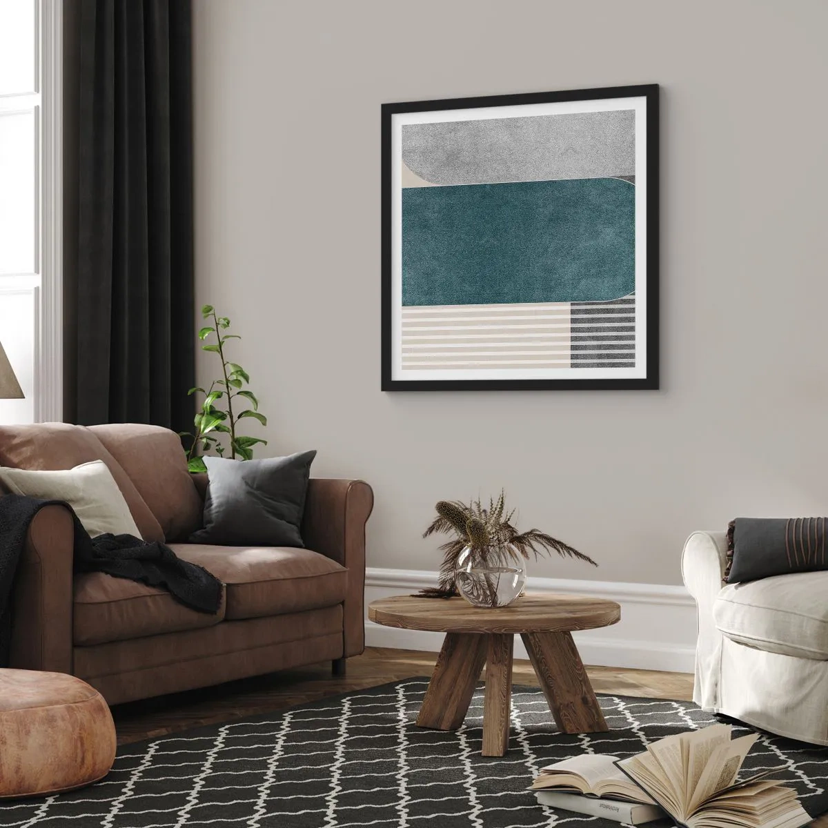 Plakat i sort ramme - Horisontal komposition - 50x50 cm