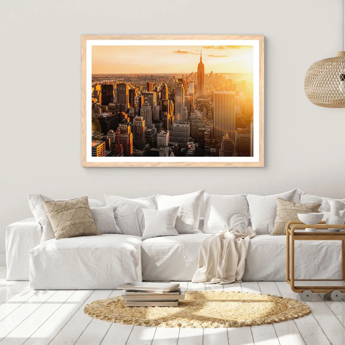 Plakat i ramme af lyst egetræ - At vokse i solen - 91x61 cm