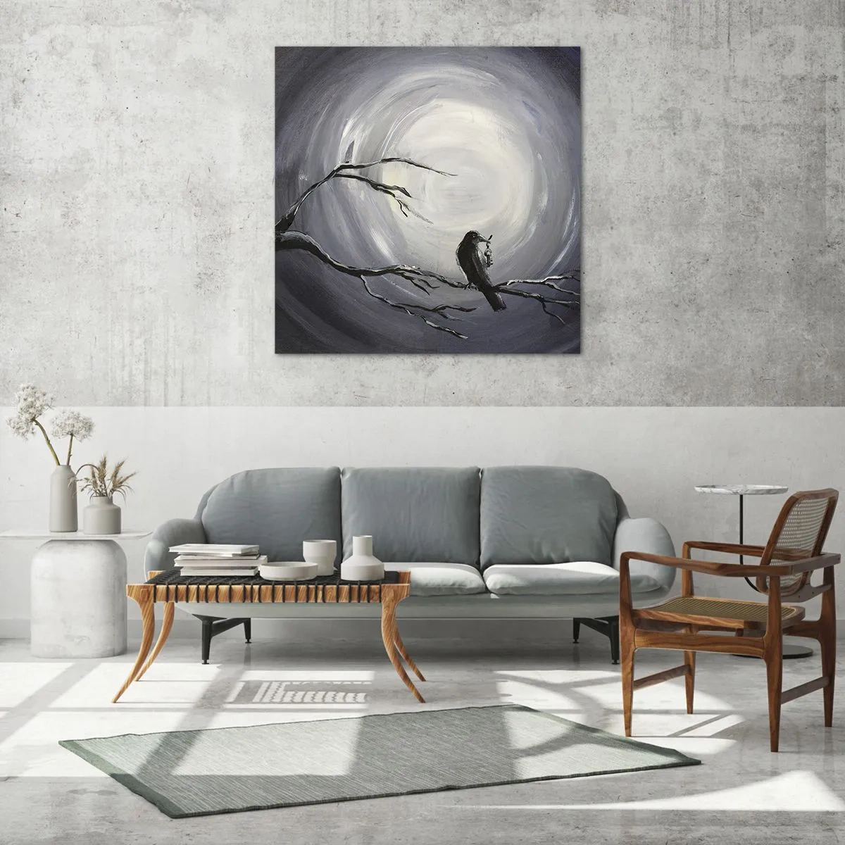 Billede på glas - Nøglen til nattens mysterium - 60x60 cm