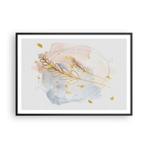 Plakat i sort ramme - En gylden eksplosion - 100x70 cm