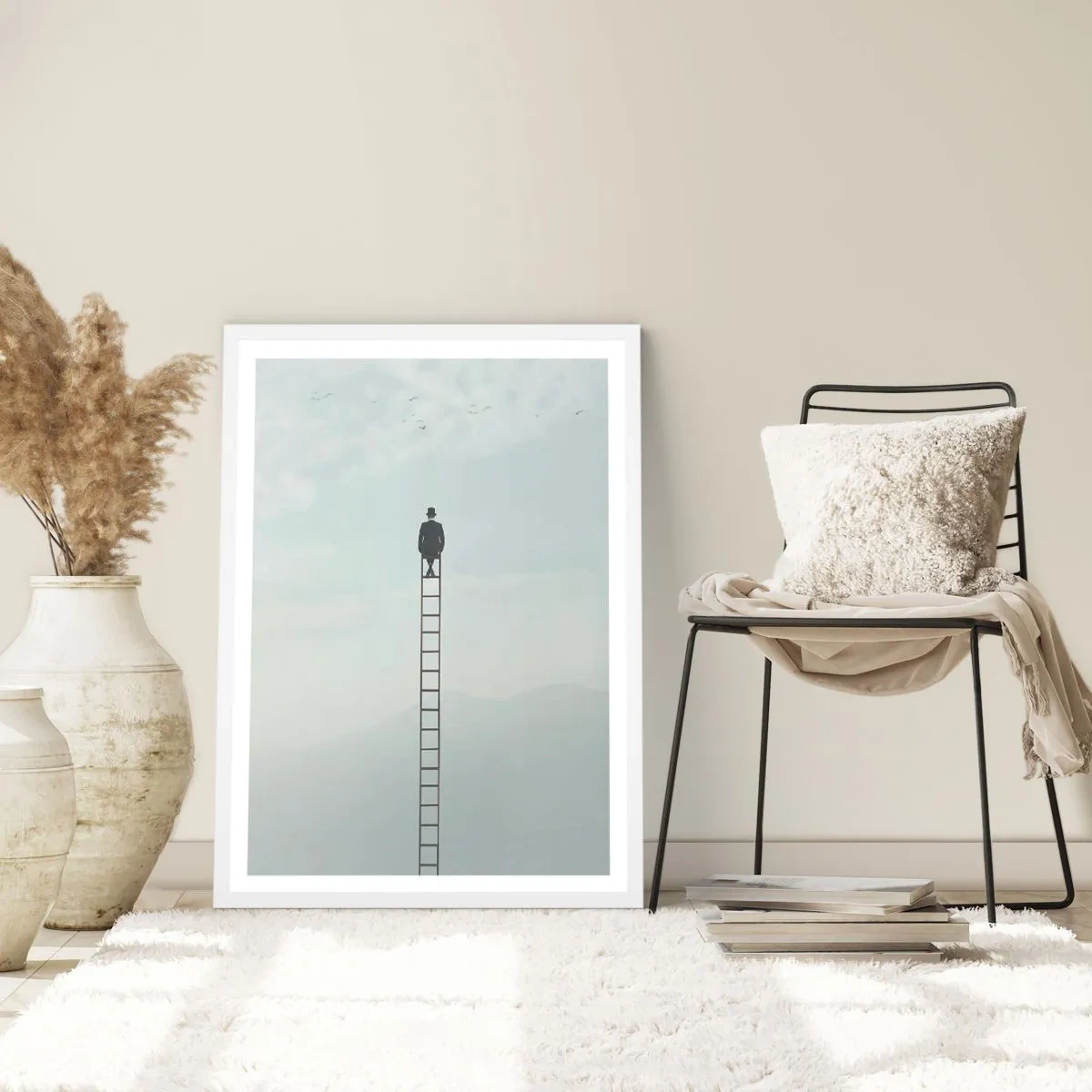 Plakat i hvid ramme - Stig yderligere - 61x91 cm