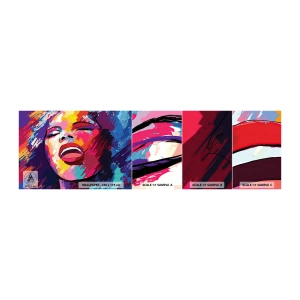 Prøve Fototapet Selvklæbende Deluxe Sticker - Syng hele livet - Sanger, Abstraktion, Portræt af en kvinde - 100x30 cm