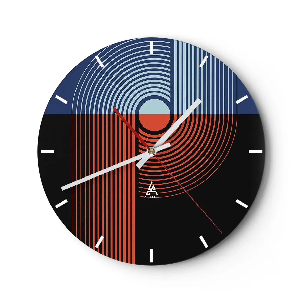 Vægur, Uret - I en geometrisk omfavnelse - 40x40 cm