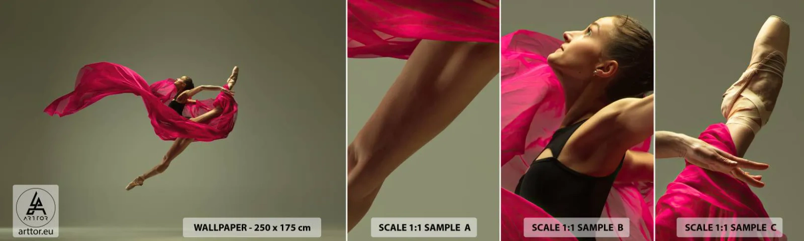 Fototapet Prøve Standard Eco - Dansende flamme - Danser, Ballerina, Ballet - 100x30 cm