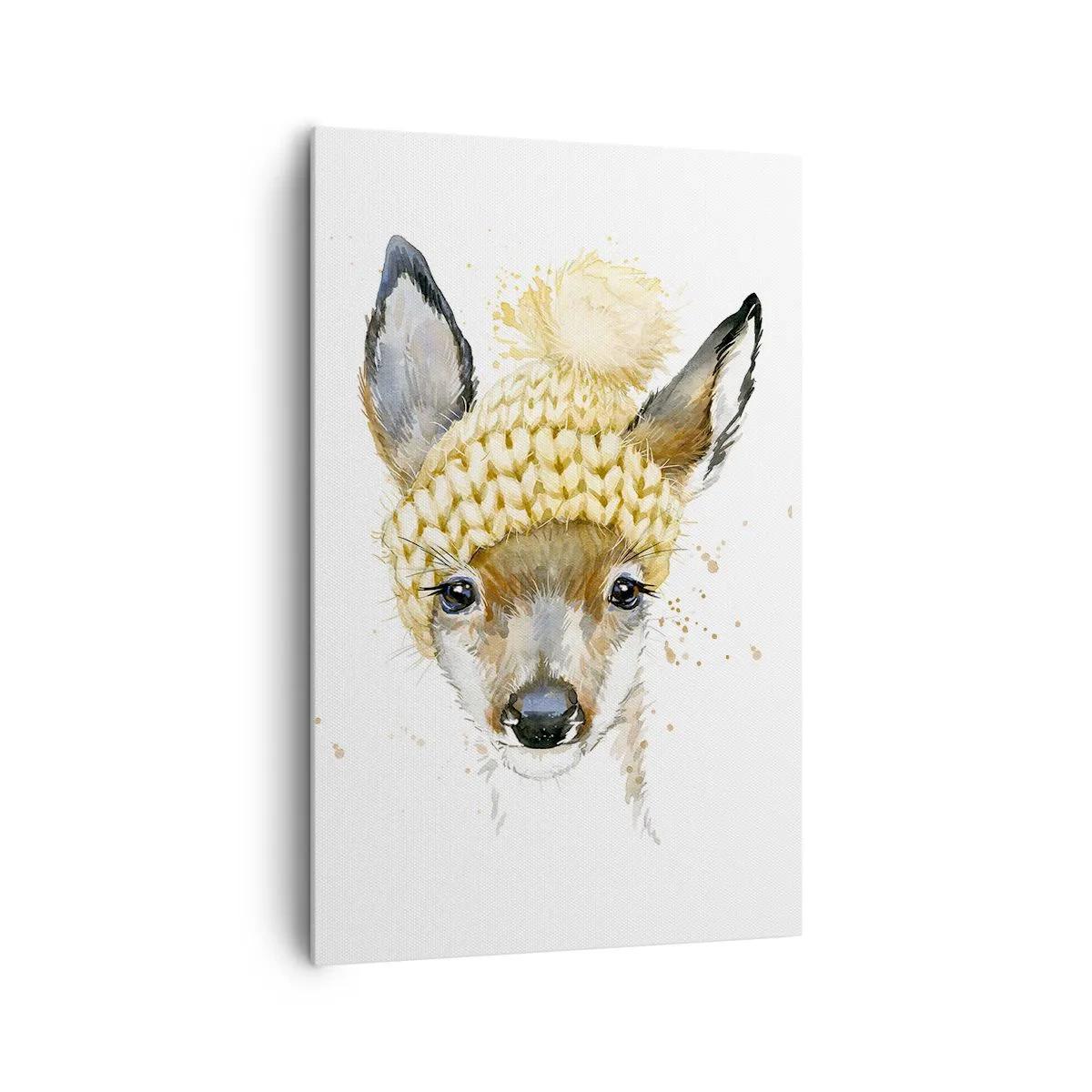 Lærredstryk - Billede på lærred - Til vinter i en sneklædt skov - 80x120 cm