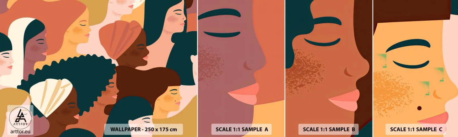 Fototapet Prøve Standard Eco - Kun kvindelighed - Kvinde, Moderne kunst, Afrika - 100x30 cm