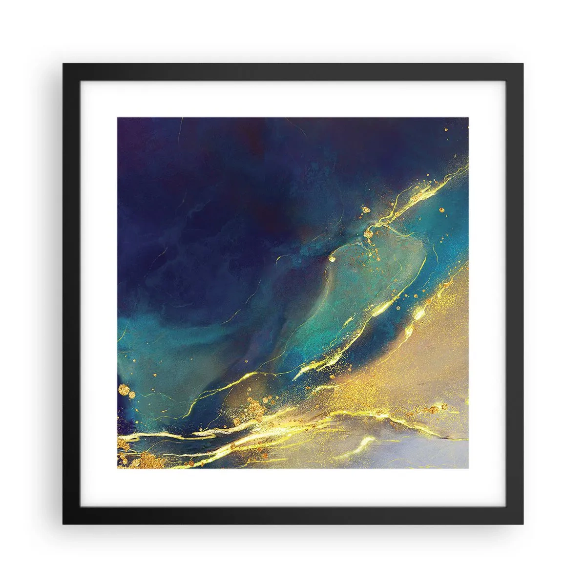 Plakat i sort ramme - Gylden marsk - 40x40 cm