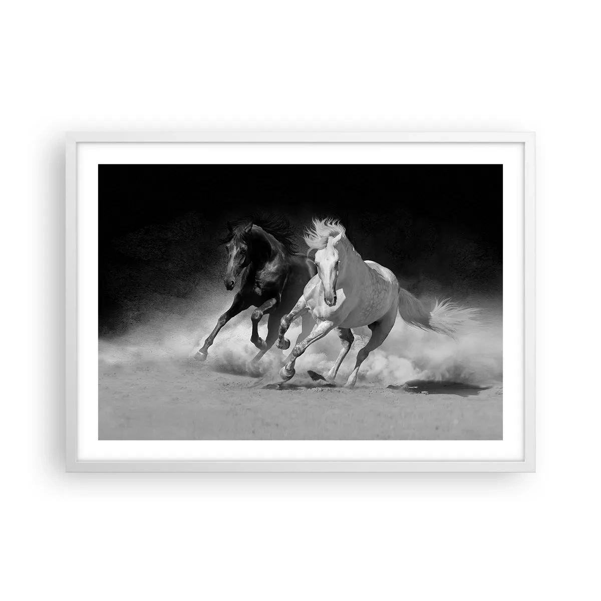 Plakat i hvid ramme - Frihedens galop - 70x50 cm