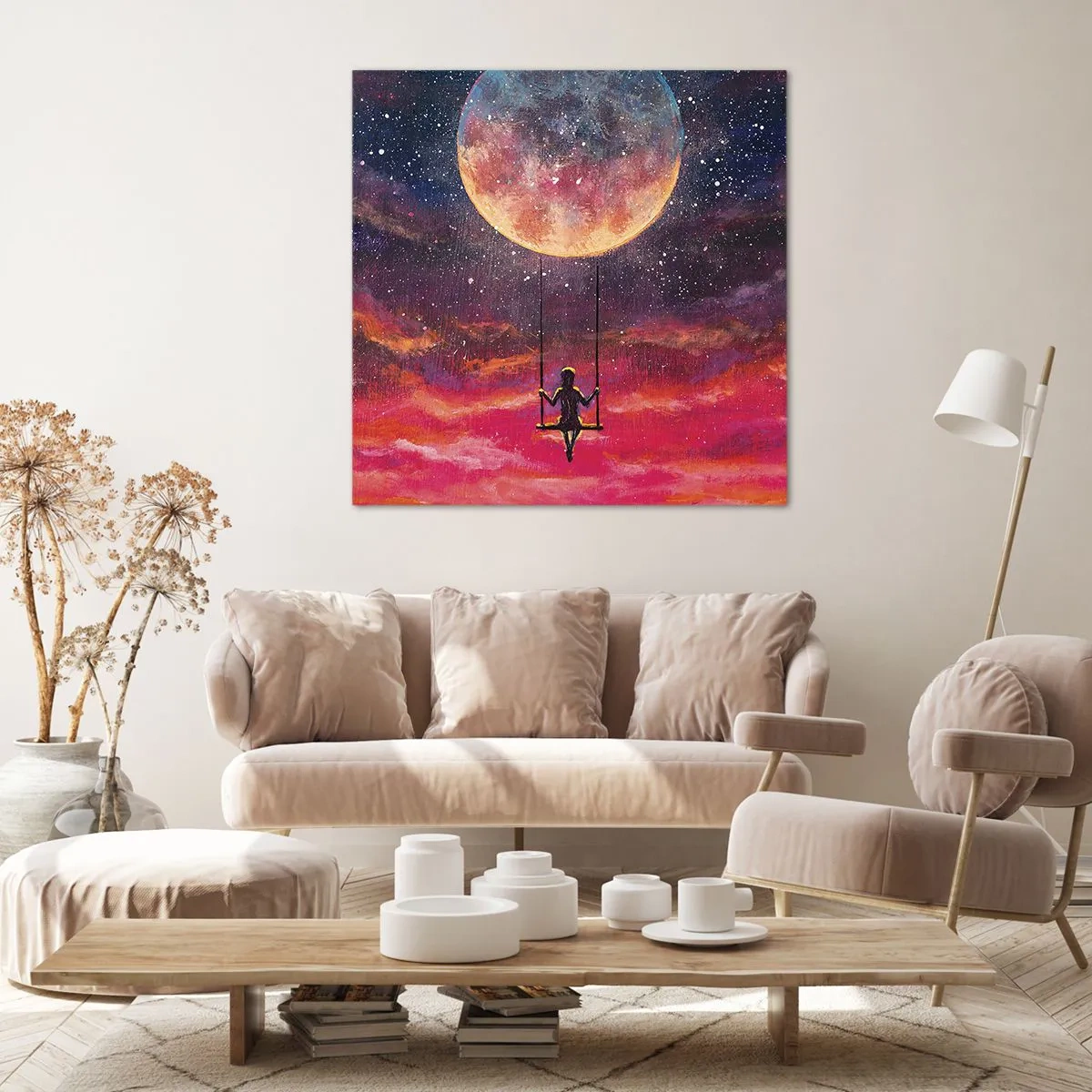 Lærredstryk - Billede på lærred - Glæd dig i skyerne - 50x50 cm