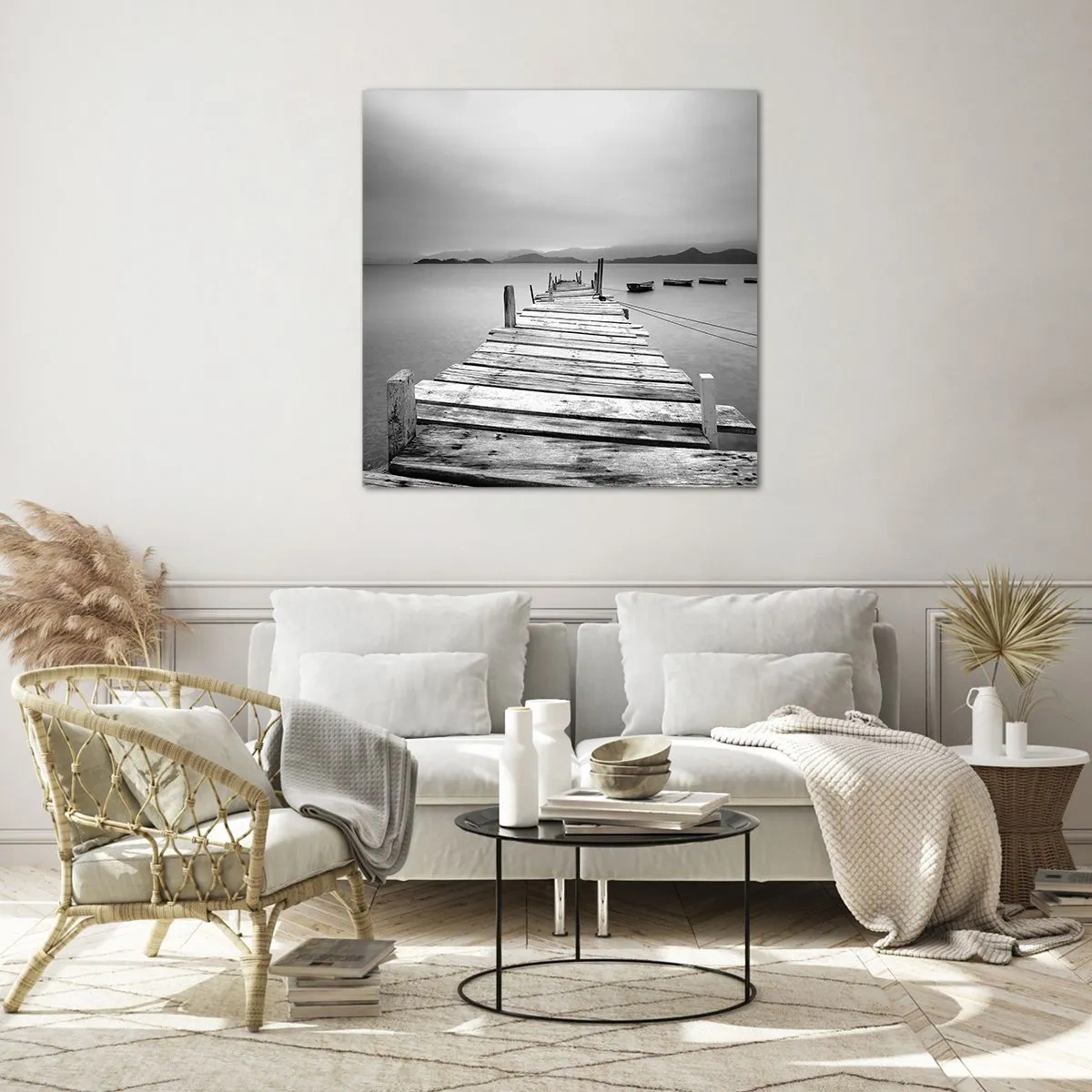Billede på glas - Ud over bjergene, hinsides havene - 30x30 cm