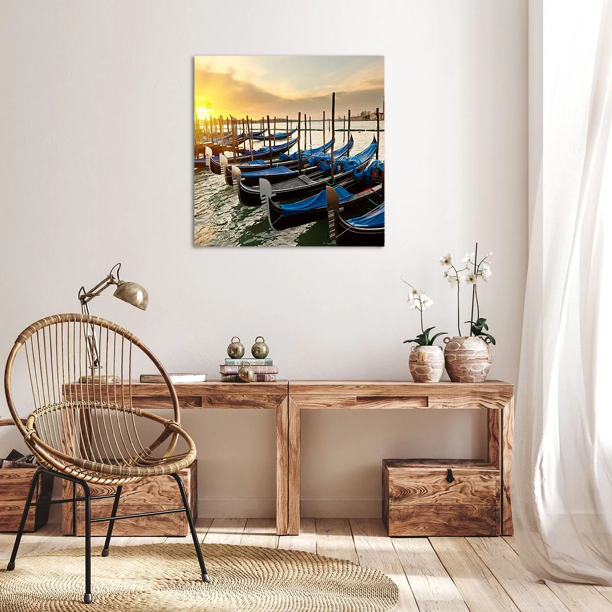 Lærredstryk - Billede på lærred - Før travlheden kommer - 70x70 cm