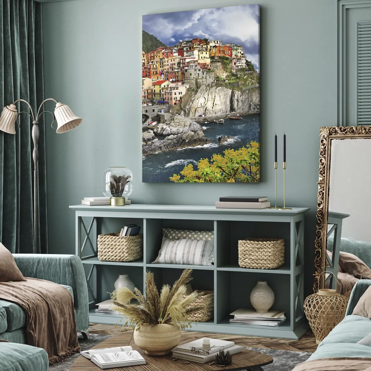 Lærredstryk - Billede på lærred - En klynge klæber sig til klipperne - 45x80 cm
